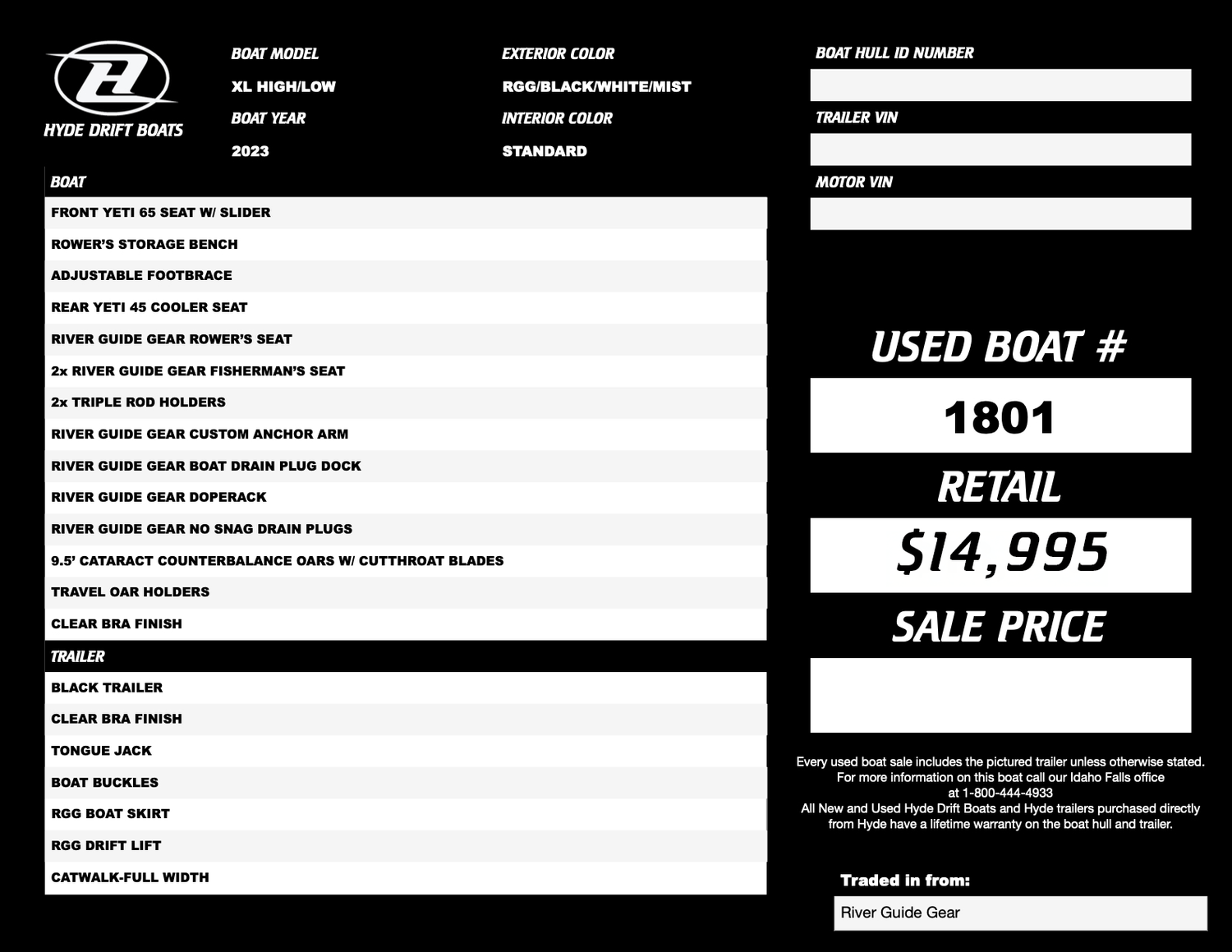 2023 River Guide Gear Hyde XL High/Low