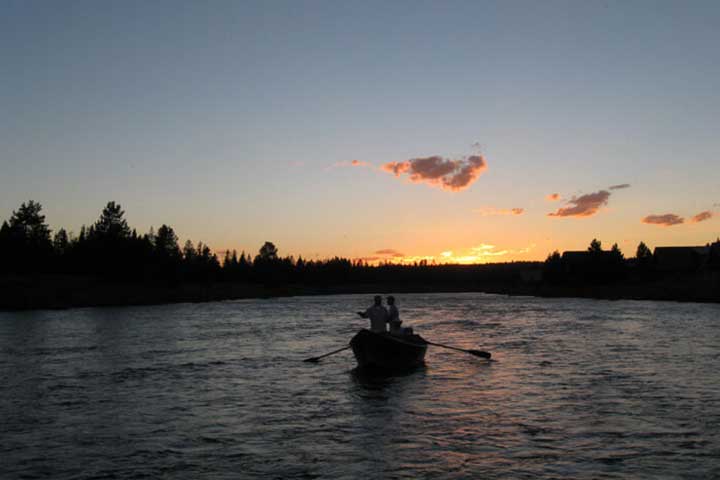 sunset on the river