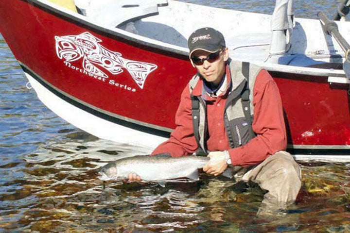 steelhead caught from drift boat