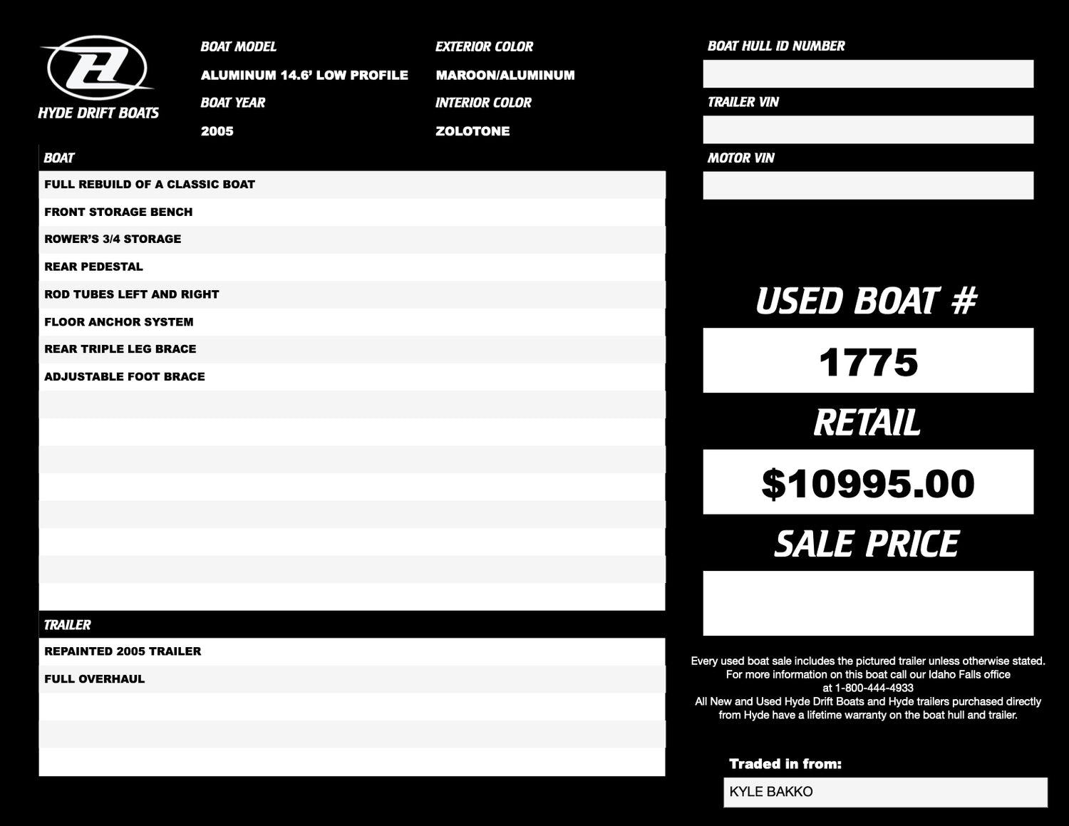 2005 Hyde Aluminum 14.6 Low Profile