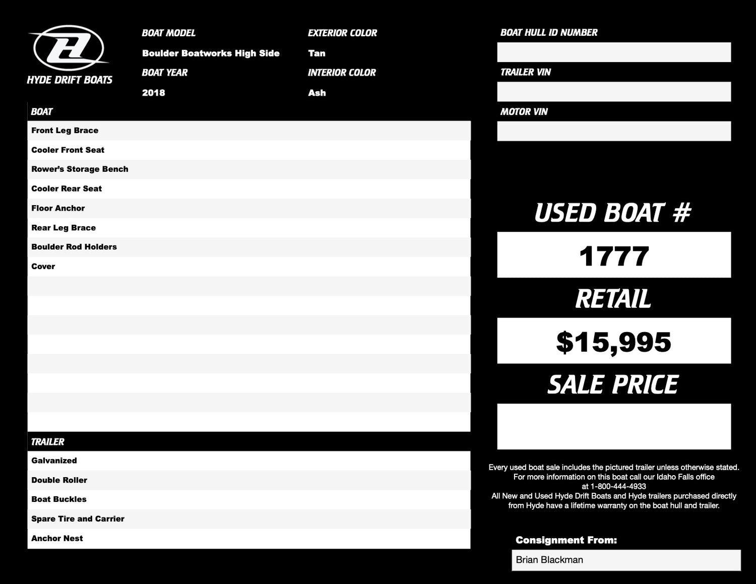 2018 Boulder Boatworks Highside